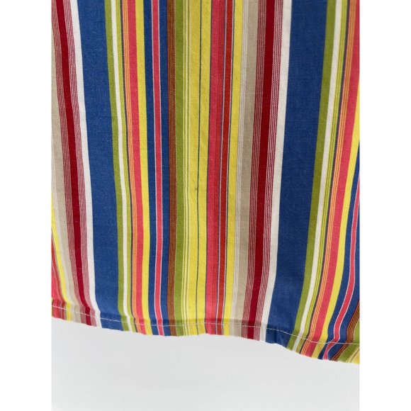 Lauren Ralph Lauren Women's Size Large Button-Down Yellow/Blue/Red Striped Top - Picture 6 of 6